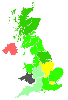 Click on a region for air pollution levels for 15/01/1991