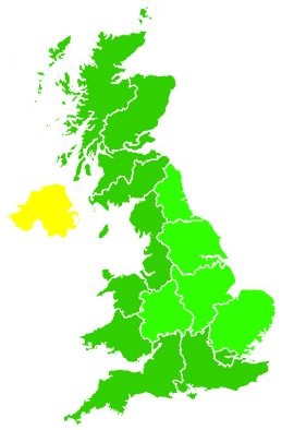 Click on a region for air pollution levels for 15/01/1995