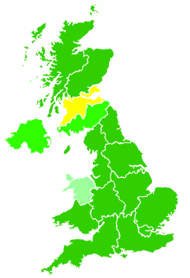 Click on a region for air pollution levels for 15/01/2008