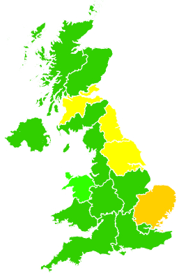 Click on a region for air pollution levels for 15/02/2003