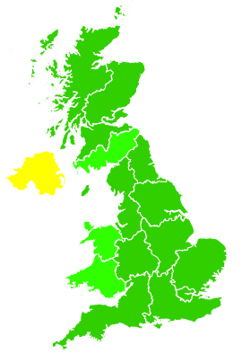 Click on a region for air pollution levels for 15/02/2004