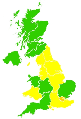 Click on a region for air pollution levels for 15/02/2019