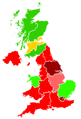 Click on a region for air pollution levels for 15/03/1996
