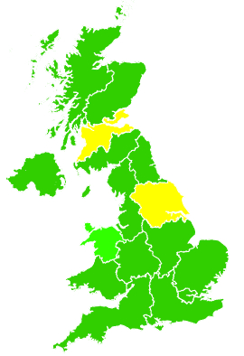 Click on a region for air pollution levels for 15/03/2003