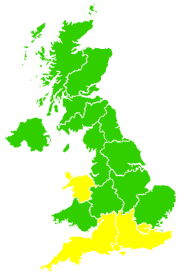 Click on a region for air pollution levels for 15/03/2005