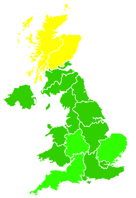 Click on a region for air pollution levels for 15/03/2008