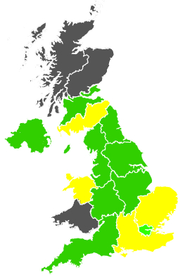 Click on a region for air pollution levels for 15/04/1989