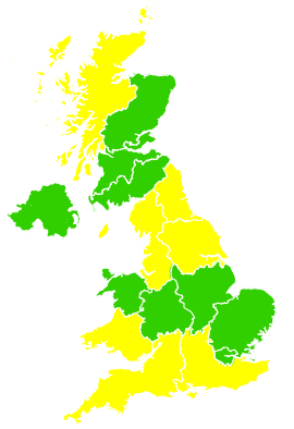 Click on a region for air pollution levels for 15/04/2008