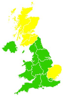 Click on a region for air pollution levels for 15/04/2010