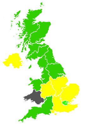 Click on a region for air pollution levels for 15/05/1990