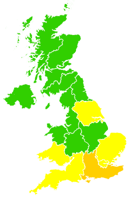 Click on a region for air pollution levels for 15/05/2001