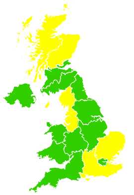 Click on a region for air pollution levels for 15/05/2003