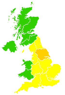 Click on a region for air pollution levels for 15/05/2008