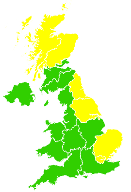 Click on a region for air pollution levels for 15/05/2009