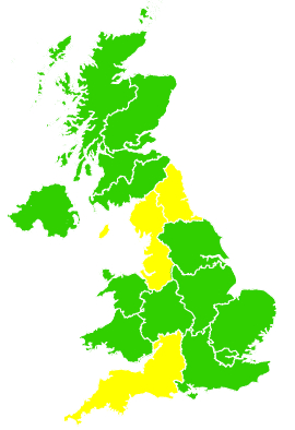 Click on a region for air pollution levels for 15/05/2011