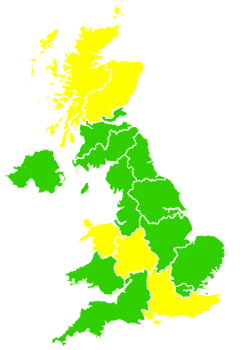 Click on a region for air pollution levels for 15/05/2016