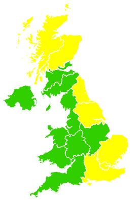 Click on a region for air pollution levels for 15/05/2018