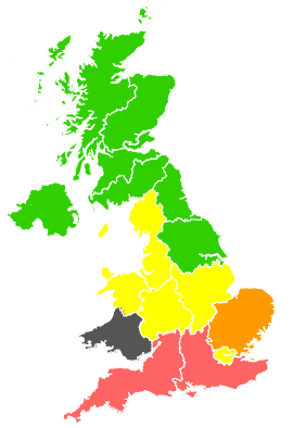 Click on a region for air pollution levels for 15/06/1989