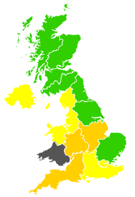 Click on a region for air pollution levels for 15/06/1990
