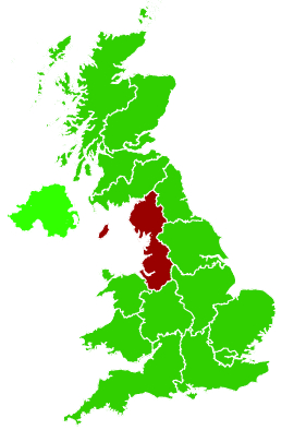 Click on a region for air pollution levels for 15/06/2004