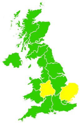 Click on a region for air pollution levels for 15/06/2005