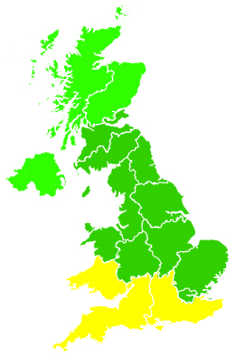 Click on a region for air pollution levels for 15/06/2021