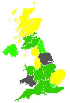 Click on a region for air pollution levels for 15/07/1987