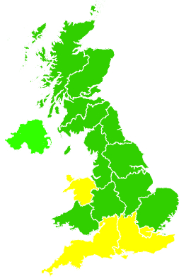 Click on a region for air pollution levels for 15/07/1996