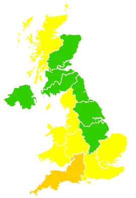Click on a region for air pollution levels for 15/07/2006