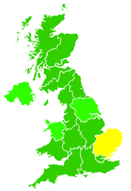 Click on a region for air pollution levels for 15/07/2010