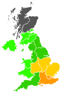 Click on a region for air pollution levels for 15/08/1997