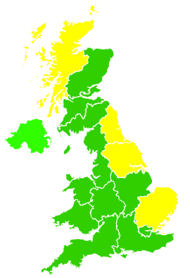 Click on a region for air pollution levels for 15/08/2012
