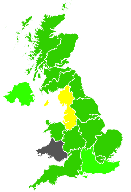 Click on a region for air pollution levels for 15/09/1988