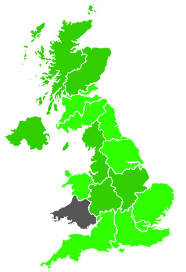 Click on a region for air pollution levels for 15/09/1989