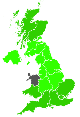 Click on a region for air pollution levels for 15/09/1997