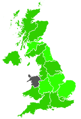 Click on a region for air pollution levels for 15/09/1998