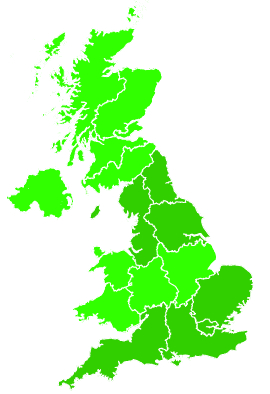 Click on a region for air pollution levels for 15/09/2000