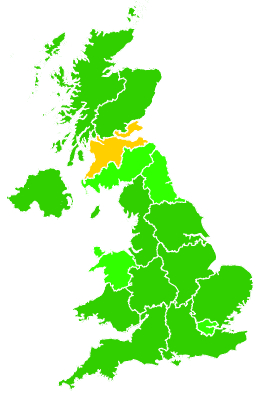 Click on a region for air pollution levels for 15/09/2009