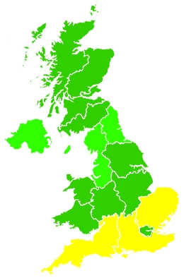 Click on a region for air pollution levels for 15/09/2023