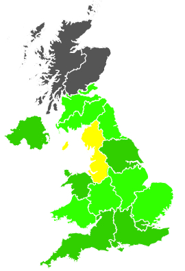 Click on a region for air pollution levels for 15/10/1993