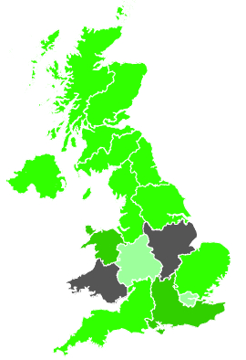 Click on a region for air pollution levels for 15/11/1987