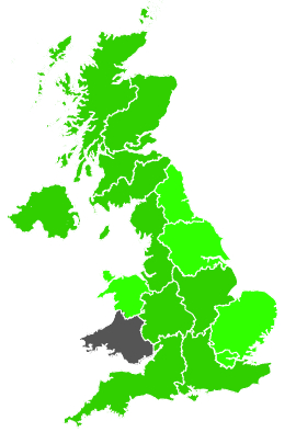 Click on a region for air pollution levels for 15/11/1990