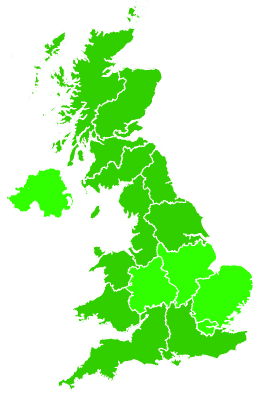 Click on a region for air pollution levels for 15/11/1994