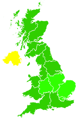 Click on a region for air pollution levels for 15/11/1995
