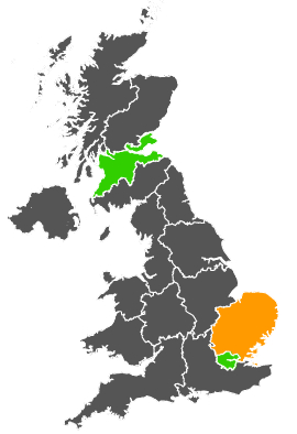 Click on a region for air pollution levels for 15/12/1977