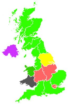 Click on a region for air pollution levels for 15/12/1990