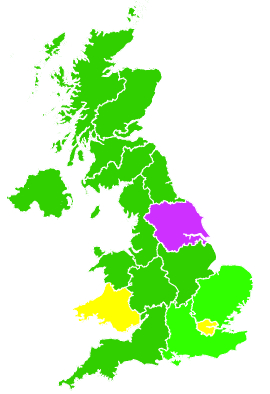 Click on a region for air pollution levels for 15/12/2005