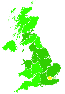 Click on a region for air pollution levels for 15/12/2007