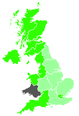 Click on a region for air pollution levels for 16/01/1988