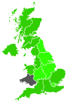 Click on a region for air pollution levels for 16/01/1990
